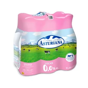 Central Lechera Asturiana Leche de Vaca Desnatada (0,0% Materia Grasa) de Origen Español 6 X 1.5 L. 9000 ML