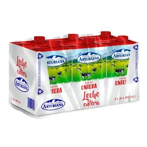 Central Lechera Asturiana Leche de Vaca Entera de Origen Español 6 X 500 Ml. 3000 ML
