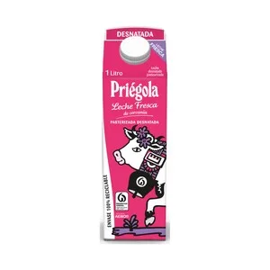 Priégola Leche de Vaca Fresca, Pasteurizada y Desnatada 1 L.