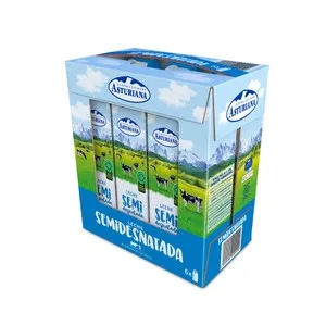Central Lechera Asturiana Leche de Vaca Semidesnatada de Origen Español 6 X 1 L. 6000 ML