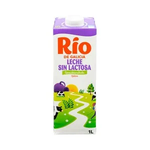 RÍO Leche de Vaca Semidesnatada y sin Lactosa 1 L. 1000 ML