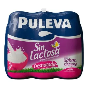 Puleva Leche Desnatada (0% Materia Grasa) de Vaca, sin Lactosa  Mañanas Ligeras 6 X 1l. 6000 ML