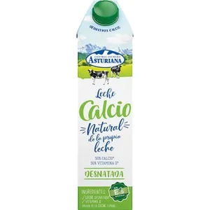 Leche Desnatada con Calcio y Vitamina D  Asturiana 1 L