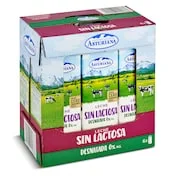 Leche Desnatada sin Lactosa Central Lechera Asturiana Pack 6 X 1 L