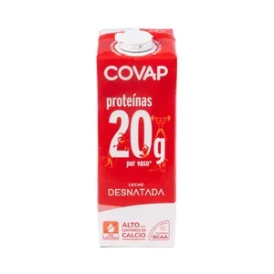 Covap Leche Desnatada sin Lactosa, con Alto Contenido en Calcio y Proteínas (20 G) 1 L. 1000 ML