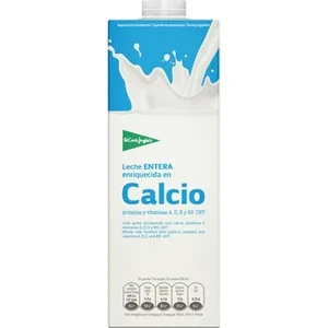 Leche Entera con Calcio Enriquecida con Vitaminas A, D y e  el Corte Ingles 1 L