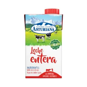 Central Lechera Asturiana Leche Entera de Vaca, de Origen Española 500 Ml.