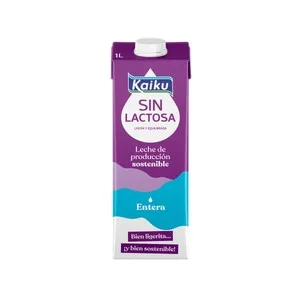 Kaiku Leche Entera de Vaca, sin Lactosa  1 L. 1000 ML