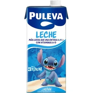 Leche Entera Disney Pixar Más Ligera que una Entera 2% Materia Grasa y Vitaminas a + D Puleva