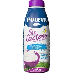 Leche Entera Más Ligera que una Entera 2% Materia Grasa sin Lactosa  Puleva 1 L
