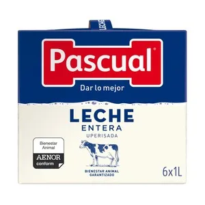 Pascual Leche Entera Procedente de Animales con Bienestar Garantizado 6x 1l. 6000 ML