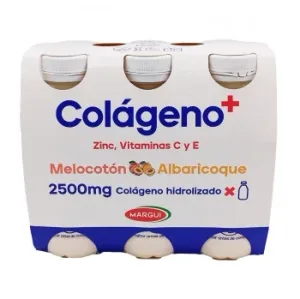 Leche Fermentada con Colágeno Hidrolizado, Melocotón, Albaricoque Margui Pack de 6 Unidades de 100 G