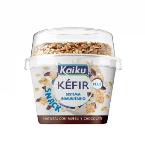 Leche Fermentada con Fermentos de Kéfir Kaiku 115 G. + Muesli con Chocolate 10 G.