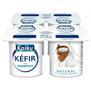 Leche Fermentada con Fermentos del Kéfir Kaiku Pack de 4 Unidades de 125 G.