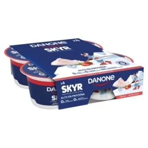 Leche Fermentada Desnatada con Fresa Danone sin Gluten Pack de 4 Unidades de 100 G.