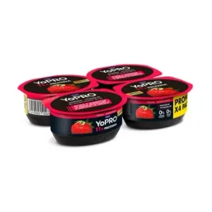 Leche Fermentada Desnatada con Fresa Danone Yopro Pack de 4 Unidades de 120 G.