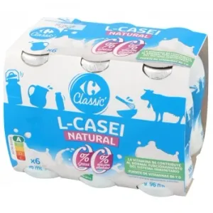 Leche Fermentada Líquida Desnatada Natural Carrefour Classic Pack de 6 Unidades de 100 G.