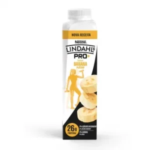 Leche Fermentada Liquida Desnatada Pro+ Sabor Plátano sin Azúcar Añadido Lindahls sin Gluten y sin Lactosa 344 G.