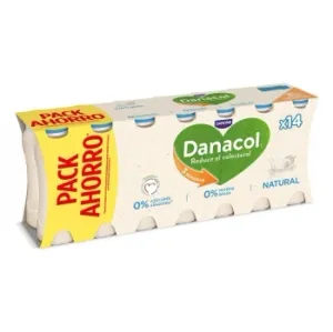 Leche Fermentada Líquida Natural Danone Danacol sin Gluten y sin Azúcar Añadido Pack de 14 Unidades de 100 G.