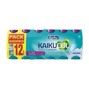 Leche Fermentada Líquida Natural sin Azúcar Añadido Kaiku Kaikucol Zero sin Gluten y sin Lactosa Pack de 12 Unidades de 65 G.