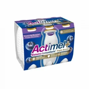 Leche Fermentada Semidesnatada con Arándano y Mora Danone Actimel Pack de 6 Unidades de 100 G.