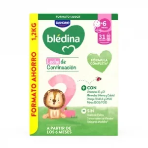 Leche Infantil de Continuación desde 6 Meses en Polvo Blédina Pack de 2 Latas de 600 G.