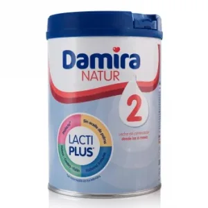 Leche Infantil de Continuación desde 6 Meses en Polvo Damira Natur 2 sin Aceite de Palma Lata 800 G.
