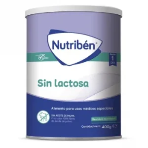 Leche Infantil para Lactantes en Polvo Nutribén sin Lactosa Lata 400 G.
