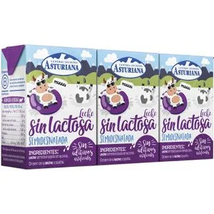 Leche Semi sin Lactosa Minibrik Pack de 3 3 X 200 Ml