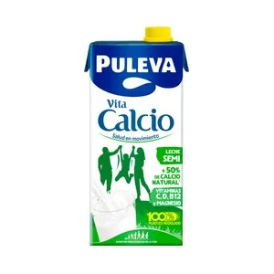 Puleva Leche Semidesnatada de Vaca con un 50% Más de Calcio Natural  Vita Calcio 1l. 1000 ML
