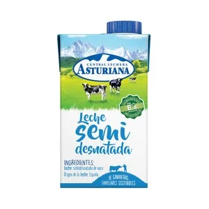 Central Lechera Asturiana Leche Semidesnatada de Vaca, de Origen Española 500 Ml.