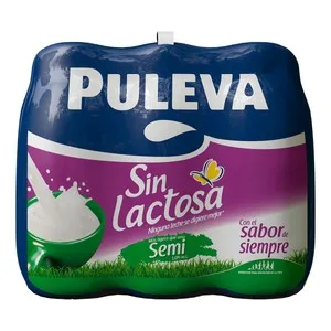 Puleva Leche Semidesnatada de Vaca, sin Lactosa Mañanas Ligeras 6 X 1 L. 6000 ML