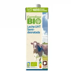 Leche Semidesnatada Ecológica Carrefour Bio Brik 1 L.