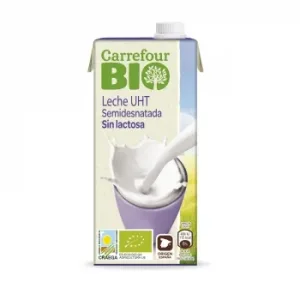 Leche Semidesnatada Ecológica Carrefour Bio sin Lactosa Brik 1 L.