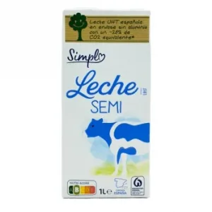Leche Semidesnatada Simpl 1 L.