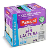 Leche Semidesnatada sin Lactosa Pascual Pack 6 X 1 L