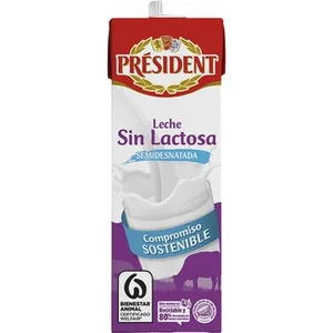 Leche Semidesnatada sin Lactosa President