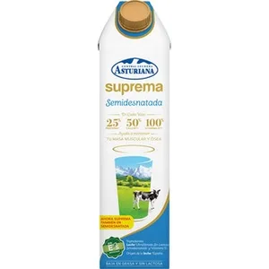 Leche Semidesnatada sin Lactosa y Baja Grasa Asturiana Suprema