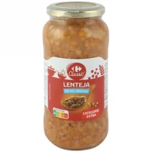 Lentejas Cocidas Categoría Extra Classic Carrefour sin Sal Añadida 400 G.