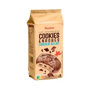 Producto Alcampo Les Gourmands Galletas Cookies Recubiertas de Chocolate con Leche 180 G.