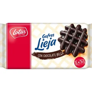 Gofres Lieja Recubiertos de Chocolate Belga 5 Unidades Lotus