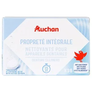 Producto Alcampo Limpiador de Prótesis Dentales 4 en 1 con Oxigeno Activo 36 Uds.
