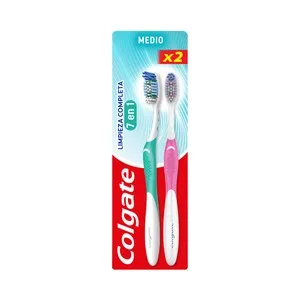 Colgate Limpieza Completa 7 en 1 Cepillo de Dientes Medio para una Limpieza Completa 2 Uds.