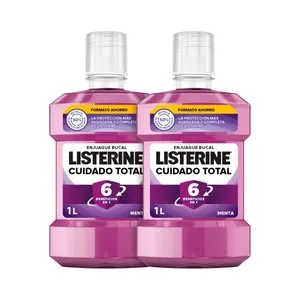 Listerine Cuidado Total Enjuague Bucal de Uso Diario con Sabor a Menta  2 X 1 L. 2000 ML