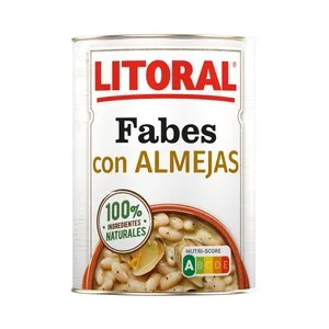 Litoral Fabes con Almejas con Ingredientes 100% Naturales Lata de 440 G.