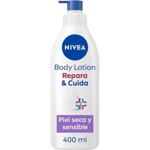 Loción Corporal Repara y Cuida para Piel Seca y Sensible 72h Hidratación Calma Inmediatamente la Piel Irritada Nivea