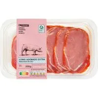 Lomo Adobado bajo Sal Eroski, Bandeja 300 G