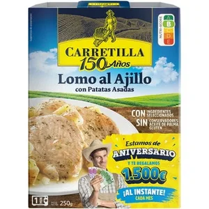 Lomo al Ajillo con Patatas Asadas sin Gluten Carretilla