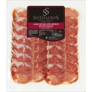 Lomo de Bellota Ibérico 50% Raza Ibérica en Lonchas sin Gluten  Sotoalbos 100 G