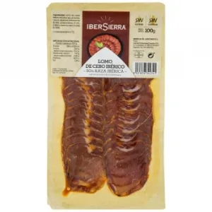 Lomo de Cebo Ibérico 50% Raza Ibérica en Lonchas Ibersierra sin Gluten y sin Lactosa 100 G